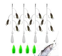 Wuyooprt Leurres De Pêche À La Mouche | Mouches Artificielles à Multi-Hameçons Réalistes,Matériel De Pêche pour Eau Salée Et Eau Douce avec Aides De Lancer pour Lacs, Rivières, Ruisseaux, Mer