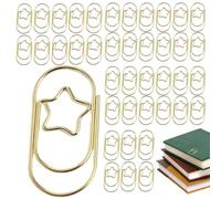 Wuyooprt Trombones Fantaisie | 50 Pièces en Forme d'Étoile Métallique Petit Format Doré | Trombones Décoratifs Fantaisie - pour Étudiants Enseignants École Bureau Documents Dessins Papier et Photos