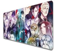 Wuyouni Tapis de souris japonais Kaneki Ken Kirishima Toka Ayato Anime Juuzou Suzuya Arima Kisho Tokyo XXL Grand tapis de souris Kamishiro Rize Ghoul avec base en caoutchouc antidérapant pour bureau