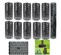 Wuyue Hua Lot de 12 protections de tronc d'arbre avec attaches torsadées, redimensionnables pour différentes tailles d'arbres ou de plantes, évitant les dommages causés par l'écorce d'arbre (noir)