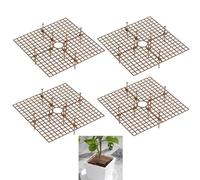 Wuyue Hua Lot de 4 cache-pots de fleurs de 30 cm avec découpe centrale pour plantes (marron)
