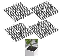 Wuyue Hua Lot de 4 cache-pots de fleurs de 30 cm avec découpe centrale pour plantes (noir)