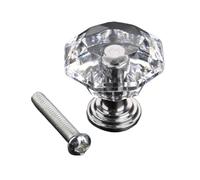WUYXTO 10pcs 24mm Crystal Cabinet Door Knob Drawer Cupboard Wardrobe Pull Handle Transparent Furniture Mini Knobs And Handles Pour Armoire Porte(Transparent Knob)