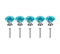 WUYXTO 10PCS Transparent Diamond Shape Crystal Glass Cabinet Knob Jewelry Box Drawer Pull Handle Furniture Hardware Supplies Pour Armoire Porte(Green 24mm)