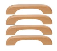 WUYXTO 4Pcs Hardwood Cabinet Knobs Sturdy Wood Drawer Handles Smooth Touch Easy Install For Kitchen Wardrobe Closet Furniture Pour Placards