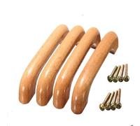 WUYXTO 4pcs/Set 96mm Arcuate Solid Wood Cabinet Handle and Knobs Mushroom Furniture Round Drawer Pulls Pour Placards