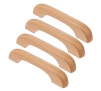 WUYXTO 4Pcs Solid Beech Cabinet Handles Wood Drawer Pulls Strong Grip For Kitchen Wardrobe Closet Cupboard Furniture Use Pour Placards