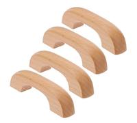 WUYXTO 4Pcs Solid Wood Cabinet Knobs Beech Drawer Handles Easy Install For Kitchen Wardrobe Closet Cupboard Furniture Modern Style Pour Placards