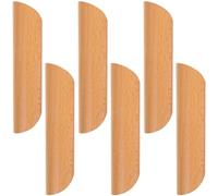 WUYXTO 6Pcs Wood Cabinet Pull Handles Semicircle Shape Easy Installation Smooth Edges Vintage Drawer Pulls for Wardrobe Kitchen Pour Placards