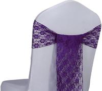 WUYXTO Ceintures de Chaise en Dentelle Vintage, 50 pièces, avec nœuds Floraux, for Mariage, Anniversaire, décoration fête pour Une fête(Color 4)