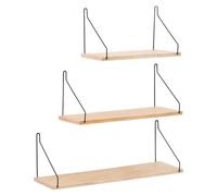 WUYXTO Étagère Murale en Bois et Fer, Support de Rangement Mural for Chambre, décoration intérieure à Faire soi-même pour Salon Et Chambre(L)