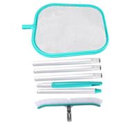 WUYXTO Filet de Piscine à Mailles Fines avec écumoire Feuilles, Manche télescopique et Brosse Nettoyage 45 cm, for Nettoyer Les débris des Murs pour Piscine Étang