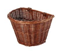 WUYXTO Panier Vélo Panier de vélo en rotin tissé à la Main, Guidon Avant, for Enfants et Adultes, pièces de vélos, sacoches en Osier pour Vélo(Brown)
