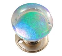 WUYXTO Poignée de porte d'armoire en boule cristal résine, 2 pièces, avec Design intégré, for tiroir garde-robe, boutons Pour Armoire Porte(Fluorescent green)