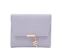 WUYXTO Portefeuille Femme Automne et Hiver Portefeuille Court Femme Petit Frais Simple Trois Fois Portefeuille pour Femme(Purple)