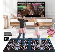 WuZhuangYuan Tapis Danse Musical Double pour Enfants et Adultes, 899 Jeux,Carte 64 Go,650 chansons et 75 MV,Jeux Fitness avec Modes MV/3D/danse Cartoon,pour TV HDMI,Flanelle Haut de Gamme