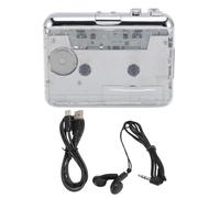 WUZIA Convertisseur cassette vers MP3, lecteur de bande portable transparent avec prise jack 3,5 mm, son stéréo et inversion automatique pour la maison et les voyages