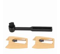 WUZIA Lot de 2 aiguilles de rechange pour tourne-disque doré avec brosse