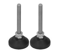 WUZIA Lot de 2 supports de nivellement pour meubles M6 D30 x 60 | Réglage de la hauteur : 50 mm, capacité de charge de 60 kg, base en nylon avec coussinet en caoutchouc