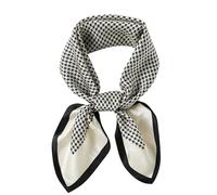 WUZININGLE Foulard carré 100% soie de mûrier véritable 68,6 cm en soie naturelle, emballage cadeau, Kilobird Carreaux Noir Blanc, 27 x 27 inches