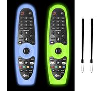 WUZUN Étui de Protection 2PCS pour LG AN-MR600/MR650/MR18BA/MR19BA/MR20GA Magic Remote Control,Manchon de Télécommande en Silicone Antichoc Antidérapant Qui Brille Dans le Noir avec Lanière(Bleu+Vert)
