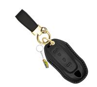 WUZUTU Boîtier de clé en cuir - Accessoire compatible avec Porsche Macan EV 2024 2025 2026 - Voiture électrique Taycan 2022 - Anti-poussière - Porte-clés - Décoration élégante - Noir-1