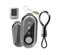 WUZUTU Coque de ompatible avec Fiat Bravo 1/2/Evo Grande Punto pour Lancia Ypsilon Delta Musa Thesis pour Lveco Daily - Boîtier en métal - Porte-clés à rabat F