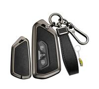 WUZUTU Coque de e voiture compatible avec VW Golf 8 Passat B9 Tiguan 2025 - Pour Seat Leon Tarraco Ateca - Avec porte-clés - Télécommande, 3 touches B - Noir, 3 Tasten B-Schwarz