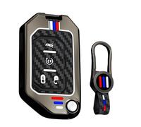 WUZUTU Coque de clé de voiture en alliage de zinc compatible avec Jeep Wrangler Gladiator JL JT JLU Wagoneer Rubicon Mojave Moab Overland Sahara 4XE 2018-2025 - Protection complète en silicone - 4