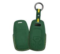 WUZUTU Coque de clé de voiture intelligente en cuir souple compatible avec Audi A3 A4 A5 A6 A7 A8 S4 B9 S5 S7 S8 RS4 RS5 RS7 R8 TT TTS TTRS 4M 8S 8W FY FV 2018 2019 cousu à la main en daim ons-Vert