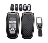WUZUTU Coque de e voiture pour Ford Explorer compatible avec Ford Edge Escape Mustang Expedition Fusion F350 F450 2025 Lincoln Navigator Corsair Coque de n cuir fibre de carbone 4/5 boutons