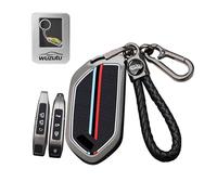 WUZUTU Coque de n silicone avec lanière - Compatible avec Kia Sportage 2025 2026 EV3 Gt-Line Telluride EV6 EV9 Picanto 2024 - Coque de clé lumineuse en métal à 7 boutons - Noir
