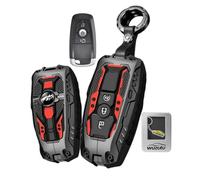 WUZUTU Coque de clé mécanique en métal pour VW Amarok 2026 Transporter T7 | Coque de protection pour e voiture pour Ford Mustang Mach-E Mondeo Explorer Everest F-250 - 3 boutons - Noir