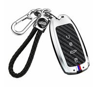 WUZUTU Coque de protection de clé de voiture pour Chery Tiggo 7 8 Pro MAX Omoda 3 5 C5 Arrizo 5 Plus Jaecoo 7 Eastar Cross 6 avec cadre en métal et porte-clés 4 boutons - B argenté