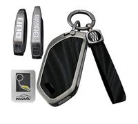 WUZUTU Coque de protection en métal 5/6/7/8/9 touches compatible avec Kia EV3 EV4 EV5 EV6 EV7 EV9 2024 2025 2026 Surface brossée cool en cuir brossé pour e voiture C-Noir