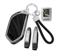 WUZUTU Coque de protection en métal 5/6/7/8/9 touches compatible avec Kia EV3 EV4 EV5 EV6 EV7 EV9 2024 2025 2026 Surface brossée cool en cuir brossé pour e voiture Porte-clés D-Noir