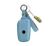 WUZUTU Coque de protection pour clé de voiture compatible avec BMW 1 3 4 5 6 7 X3 X4 M5 M6 GT3 GT5 F10 F12 F20 F25 F30 - Boîtier de clé de voiture - 3 boutons - Bleu