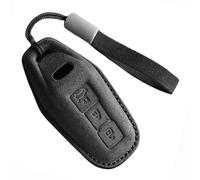 WUZUTU Coque de protection rigide en cuir pour clé de voiture compatible avec Audi A4 A5 S5 A6 S6 Q5 SQ5 Q6 SQ6 Berline E-Hybrid 2025 Porte-clés Accessoires A-Gris