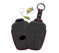 WUZUTU Étui de clé de voiture en cuir de qualité supérieure - Compatible avec Toyota RAV4 Avalon Camry C-HR Prius 2018 2019 2020 2021 2022 2023 - Anti-rayures - Noir