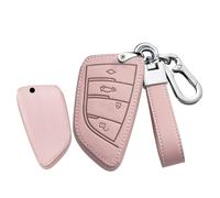 WUZUTU Étui de e voiture en cuir synthétique compatible avec BMW 1, 2, 3, 4 séries X1 X2 X3 X4 X5 X6 F15 F16 F86, coque de protection, 4 boutons, Tpy D, rose