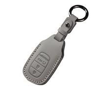 WUZUTU Keyless Go - Étui de protection en cuir synthétique - Compatible avec Honda Civic HR-V Pilot Vezel Accord 2022 2023 2024 - Boîte à clés avec porte-clés - 3 boutons - Gris A