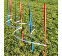 Wuzzmann Agility - Slalom - Kit de formation avec 4 feuilles de SLALOMBON/Arcs d'entraînement + 6 barres de SLALOM Rouge/bleu