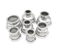 WVAIUPIX 1 réducteur hémisphérique en acier inoxydable SS304 à trois colliers de serrage 3,8 cm, 5,1 cm, 6,3 cm, 7,6 cm, 10,2 cm, réduction de 50,5/64/77,5/91/119 mm (64 mm x 119 mm)