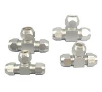 WVAIUPIX Adaptateur de virole de compression pneumatique en laiton 3 voies pour tube O/D 4/6/8/10/12/14/15/16 mm