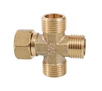 WVAIUPIX Connecteur de raccord de tuyau en laiton 1/8", 1/4", 3/8", 1/2" BSP femelle mâle en croix 4 voies pour maison, jardin, eau, gaz, carburant (1l2 FFFF flexible np)