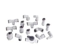 WVAIUPIX Raccord coudé en T POM à raccord rapide pour filtre à eau d'aquarium RO et système d'osmose inverse (gris clair)