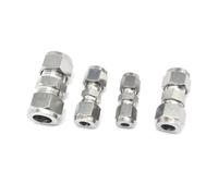 WVAIUPIX Raccord de compression pneumatique en acier inoxydable 304 pour tube O/D 3-25 mm 1/8" 1/2"