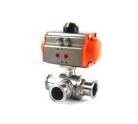 WVAIUPIX Raccord de tube O.D 19/25/32/38/51 mm Tri Clamp 304 en acier inoxydable 304 T pneumatique T à 3 voies (25 x 50,5 mm TC), port L)