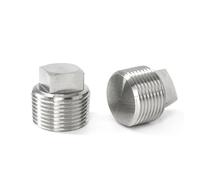 WVAIUPIX Raccord de tuyau en acier inoxydable 304 avec bride fraisée mâle BSP NPT 3/8" 1/2" 3/4" 1/2" (tête carrée, NPT SS304_1")