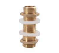 WVAIUPIX Raccord de tuyau en laiton à filetage complet pour cloison d'aquarium BSP 30 40 50 60 80 100 120 mm Raccord de tuyau en laiton à filetage complet pour réservoir d'eau (3L8-BSP-L-100 mm)